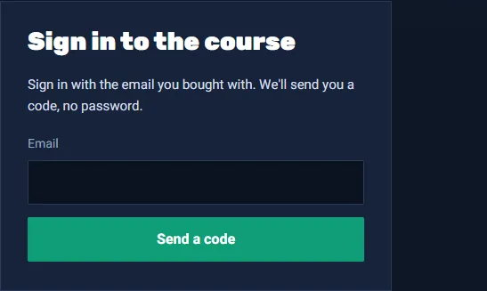 Signing in to the course